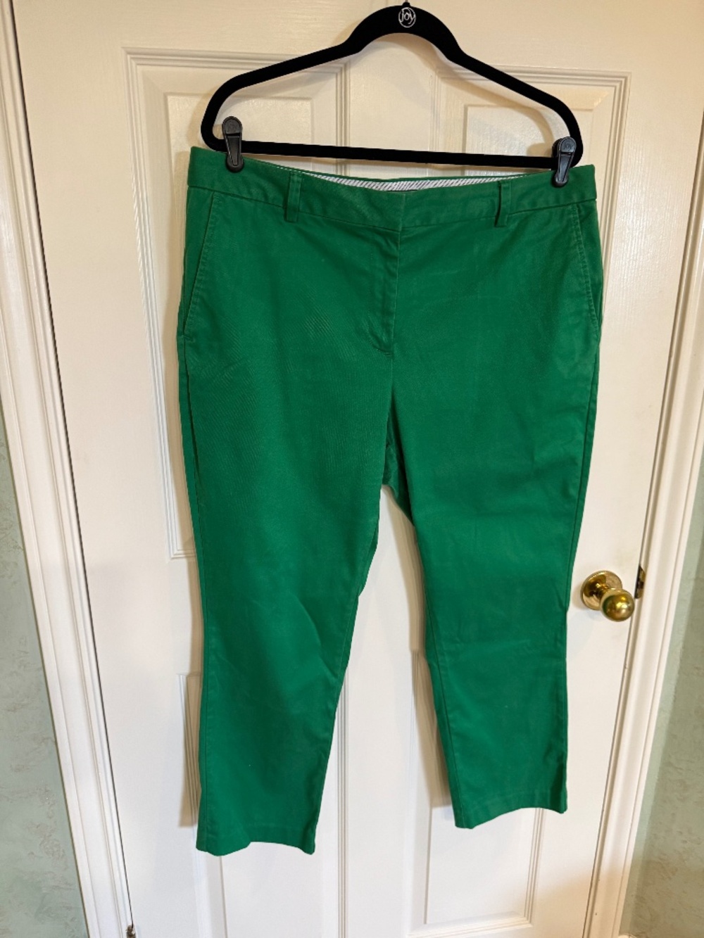 Lands End Kelly Green Midrise Straight Leg Stretch Chinos 16